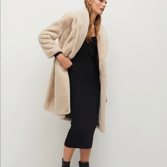 mango cream teddy coat